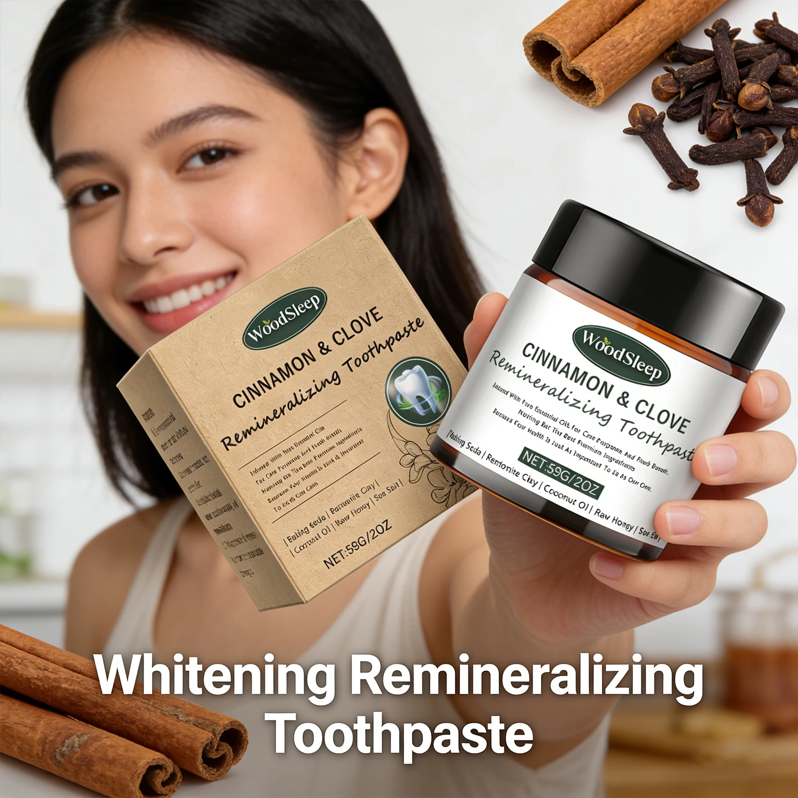 59g Teeth Whitening Natural Tooth Powder Remineralizing Fast Stain Removal Brightens Fresh Breath Oral Care Deep Cleaning Teeth