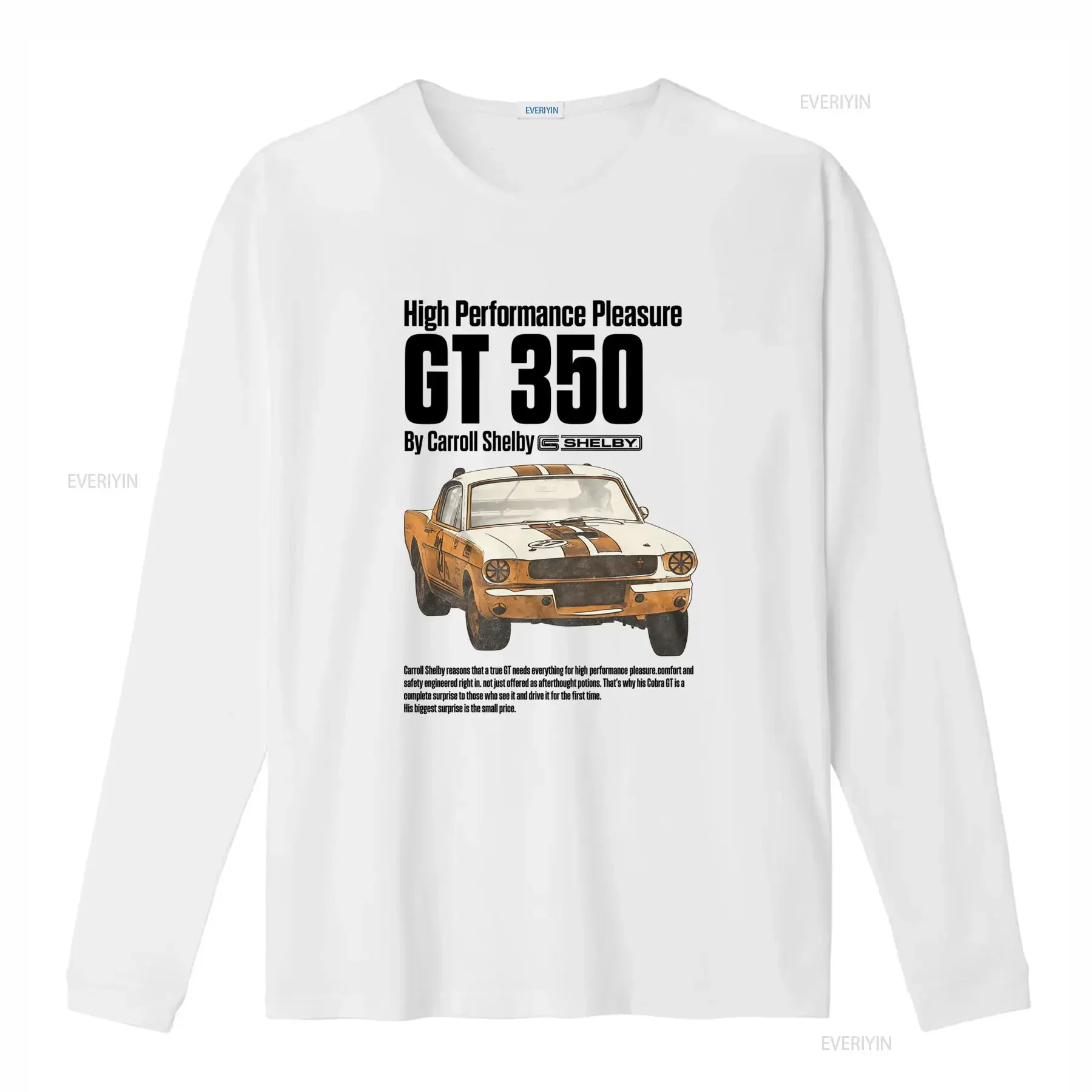 Shelby GT 350 High Performance Pleasure Men's T Shirt Classic Car Design for Automotive Enthusiasts vintage Washed Casual