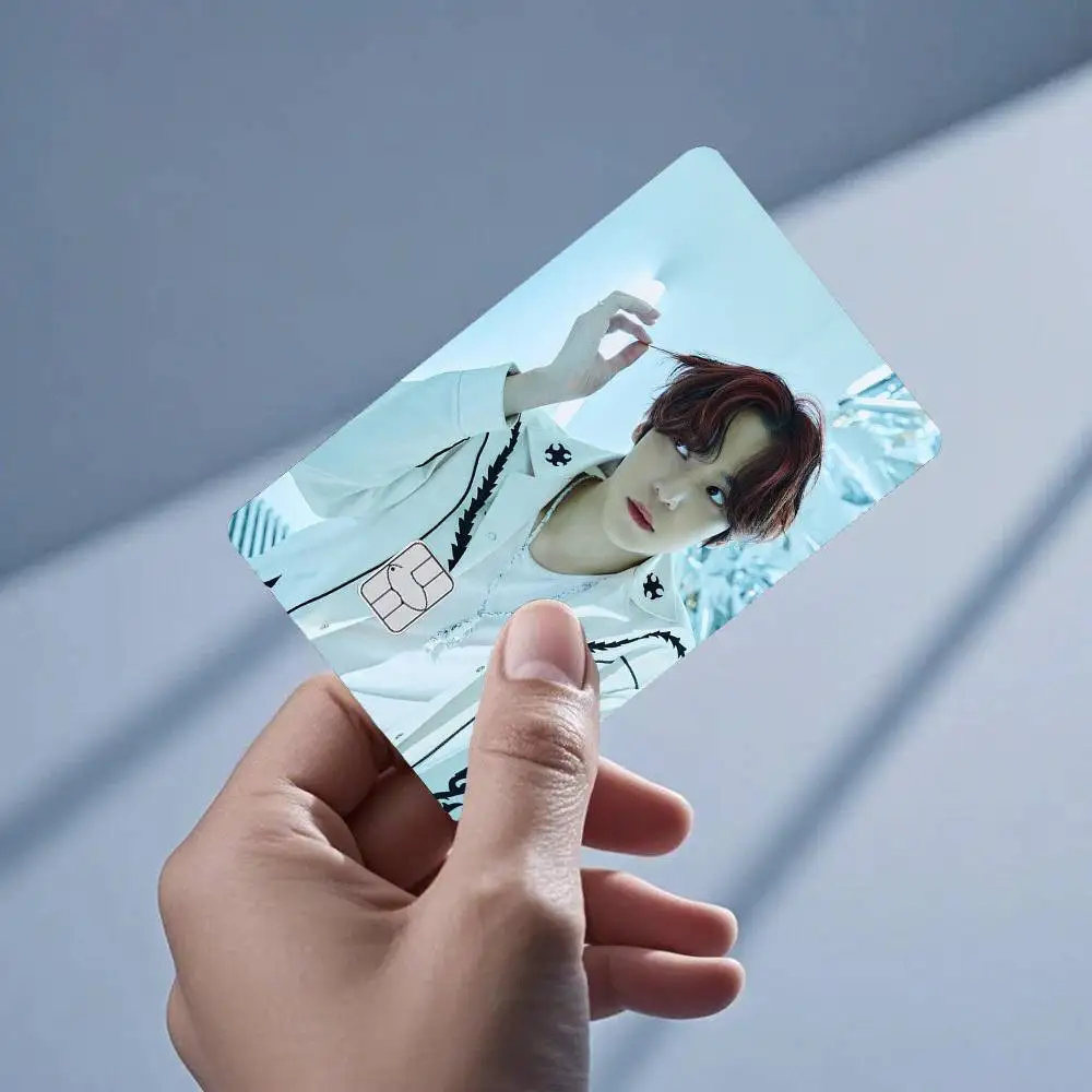 ATEEZ kim Hongjoong san 4pcs 1Set Card Stickers Small Waterproof Chip 4PCS Card Sticker Anti-Scratch