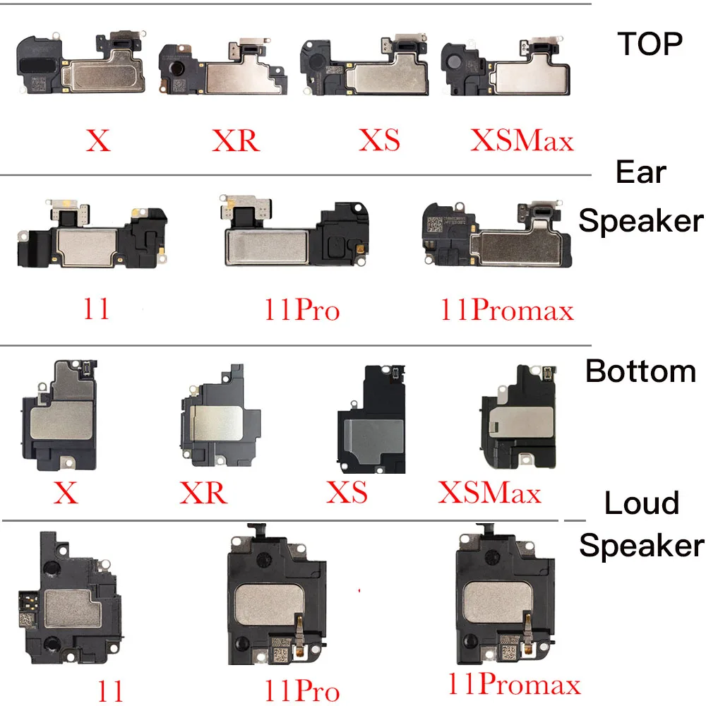 Top / Bottom Earpiece Ear Piece And Sound Loud Speaker For iPhone 6 6P 6S 7 8 Plus X XR XS 11 Pro Max Top Bottom Speaker