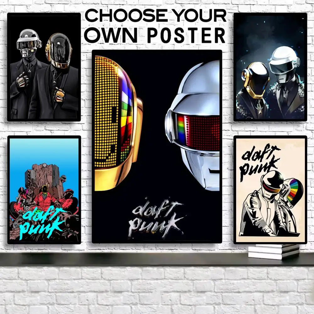 

Band D-daft P-punk Painting Calligraphy Poster Frameless Canvas Wall Art Perfect For Hallway Home Decoration Holiday Gifts