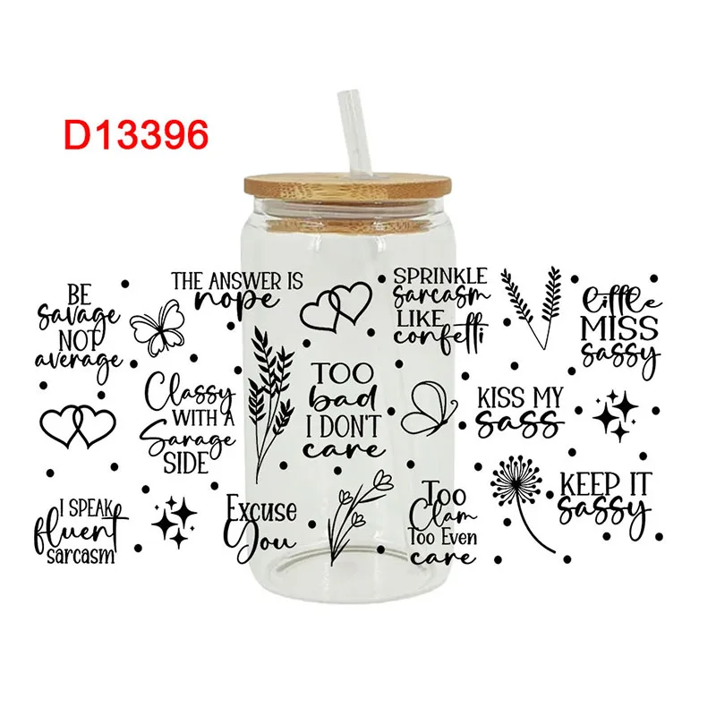 Naklejki 3D UV DTF Transfers 16oz Cup Wraps Plants Cactus Printed For DIY Glass Ceramic Metal Leather Etc. D13396