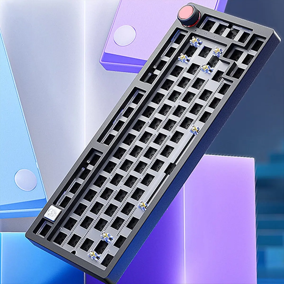 CH◆☆§Wired Mechanical Keyboard Kit with Knob RGB Light Gasket Custom Aluminum Hot-Swap Laptop Gamer Wired Keyboard C~HOT SALE