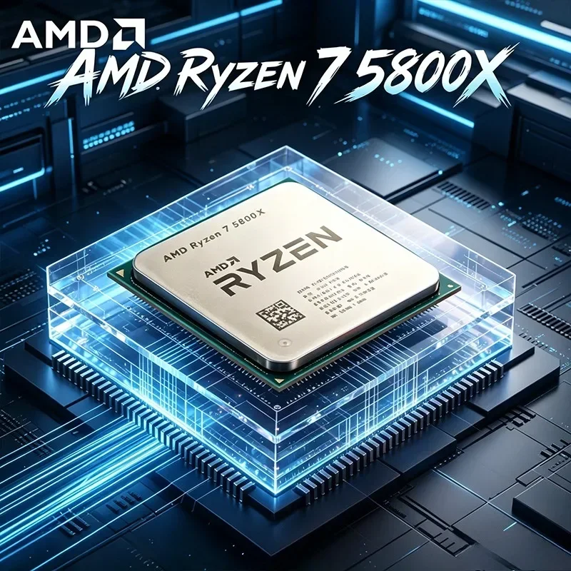 AMD Ryzen 7 5800X 8-Cores 16-Threads 3.8 GHz AM4 Socket Desktop Processor CPU Up to 4.7 GHz 3200 MT/s DDR4 7nm L3= 32 M New