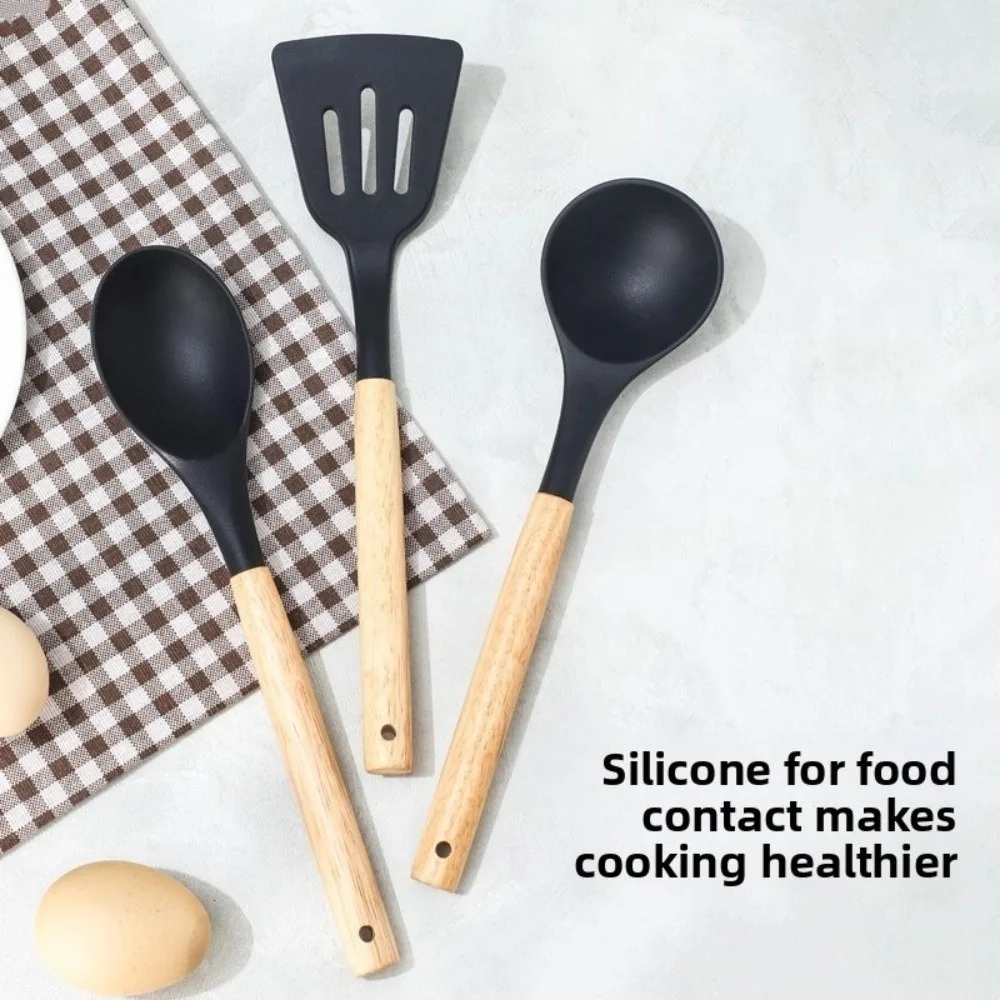 

Kitchen Tool Non-stick Silicone Cookware Set Food Grade 6 Piece Kitchen Cookware Soup Ladle Cooking Set Spatula Utensils Home