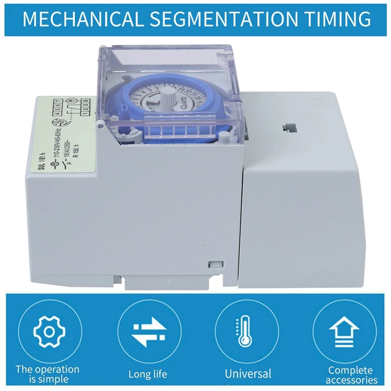 SUL181H Mechanical Timer 24 Hours Time Switch Relay Electrical Programmable Timer 24 Hour Din Rail Timer Switch