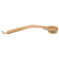 Bamboo Handle Pig Bristle Bath Brush Curved Rod Shower Body Cleaning Back Scrubber Elderly Disability Long Handle Wooden Wet