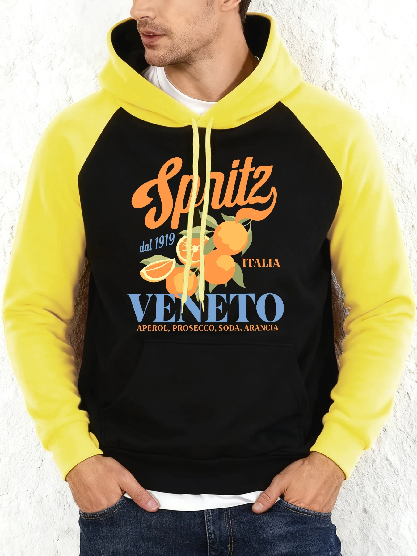 Aperol Spritz Veneto تصميم الخريف راجلان هوديس الرجال موضة كنزة صوف هودي كبيرة الحجم الشارع الشهير الشارع ملابس علوية غير رسمية #1