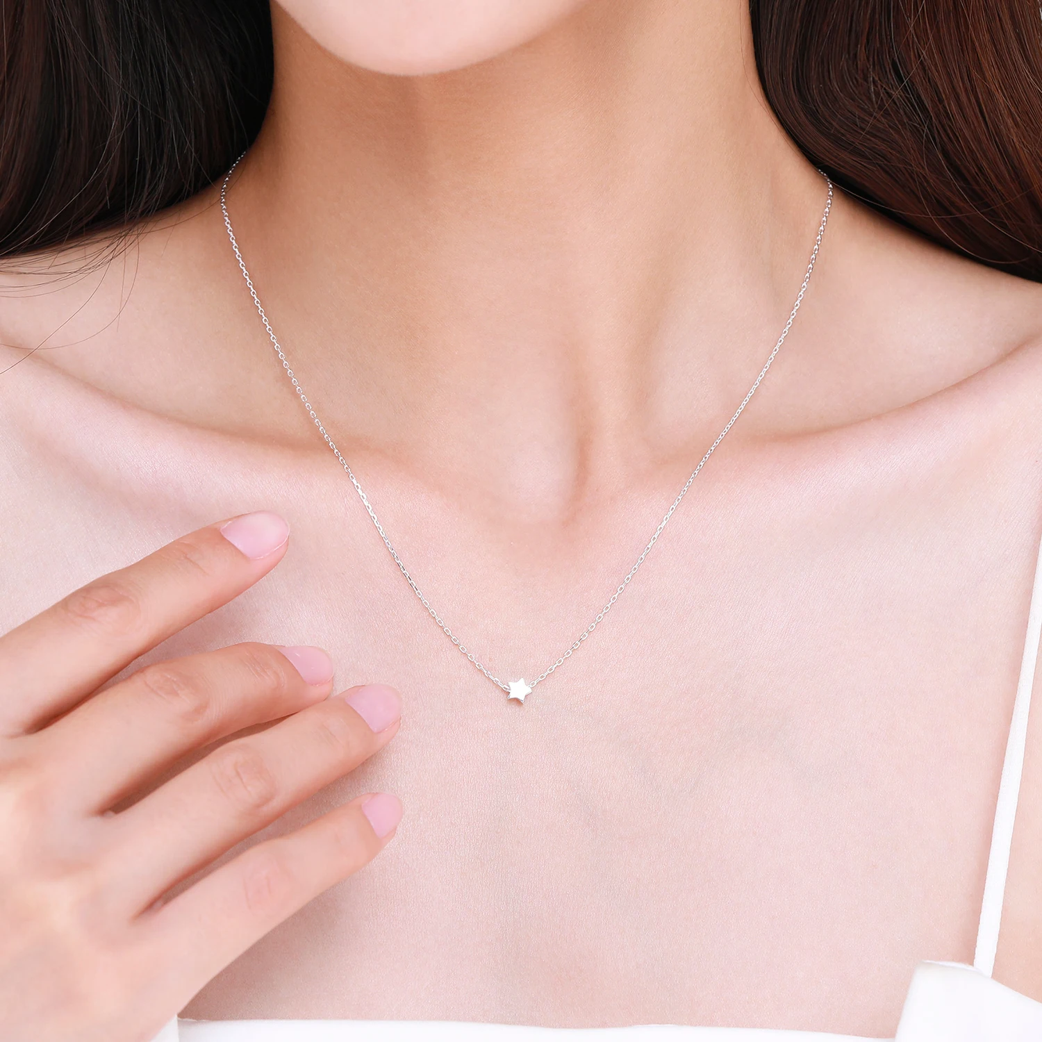 Modian New Sale Simple Cute Lucky Star Pendant Necklace for Women 925 Sterling Silver Small Stars Korean Style Fine Jewelry