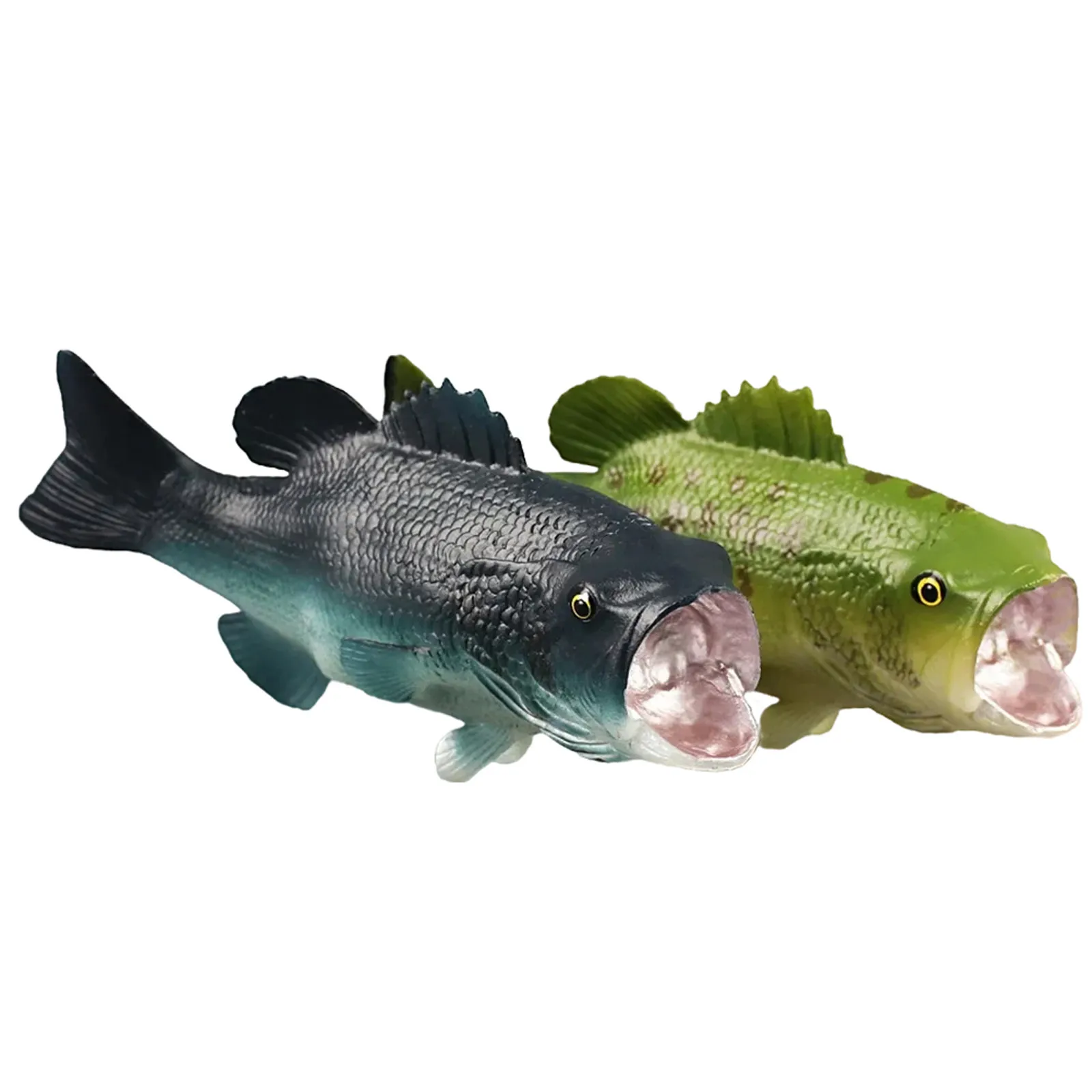 

2Pcs Bass Fish Plastic Animal Figure Realistic Detail Home Decor Fish Statue for Desk Bookshelf Kids Learning Tool Simulation