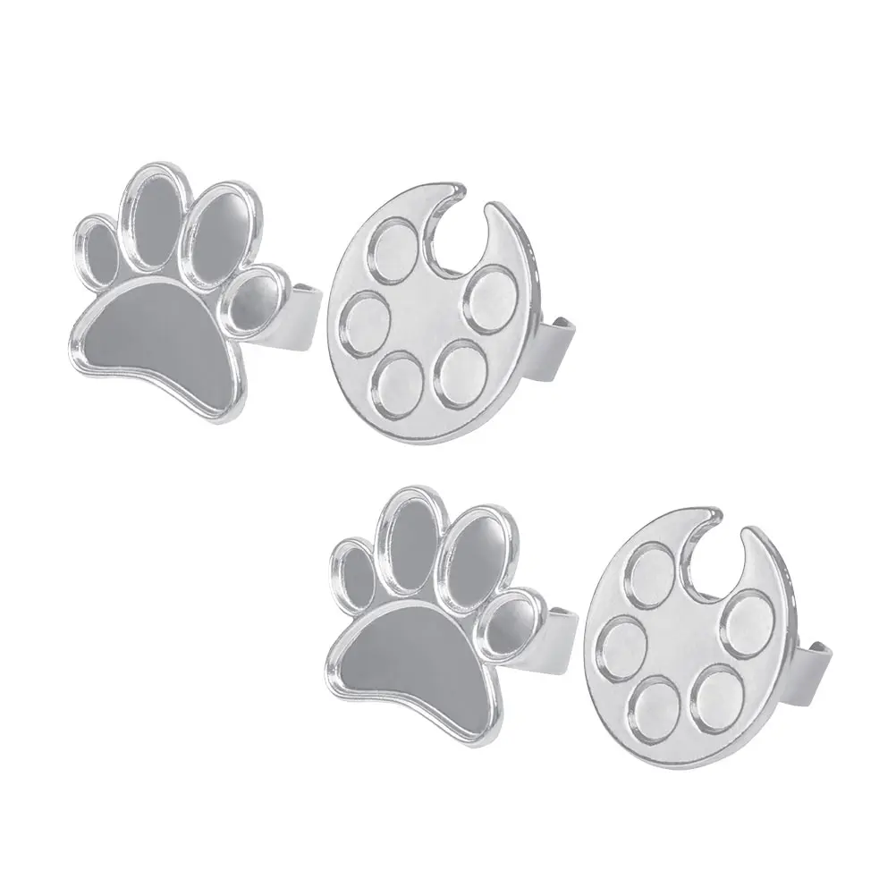 

4pcs Nail Mixing Trays Ring Manicure Pallets Stainless Steel Color Holders for DIY Designs Pigments Foundation Lipsticks