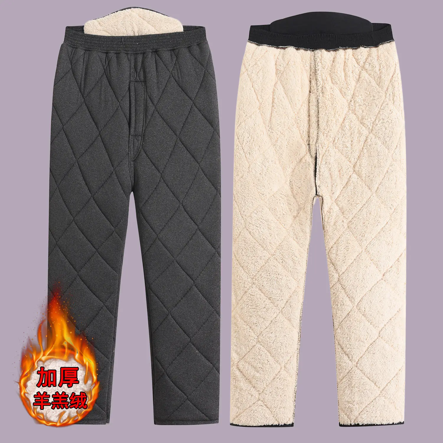 

Fleece Pajamas Pants Men's Thickened Dad Sleep Bottoms Pants Home Winter in The Elderly Casual Warm Lamb Wool Pants 2025