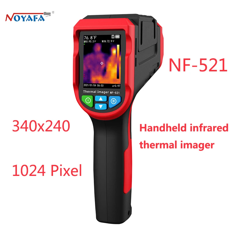 noyafa imageador termico infravermelho portatil nf 521 resolucao 340x240 sensor 1024 pixel detector de aquecimento de piso termometro 01