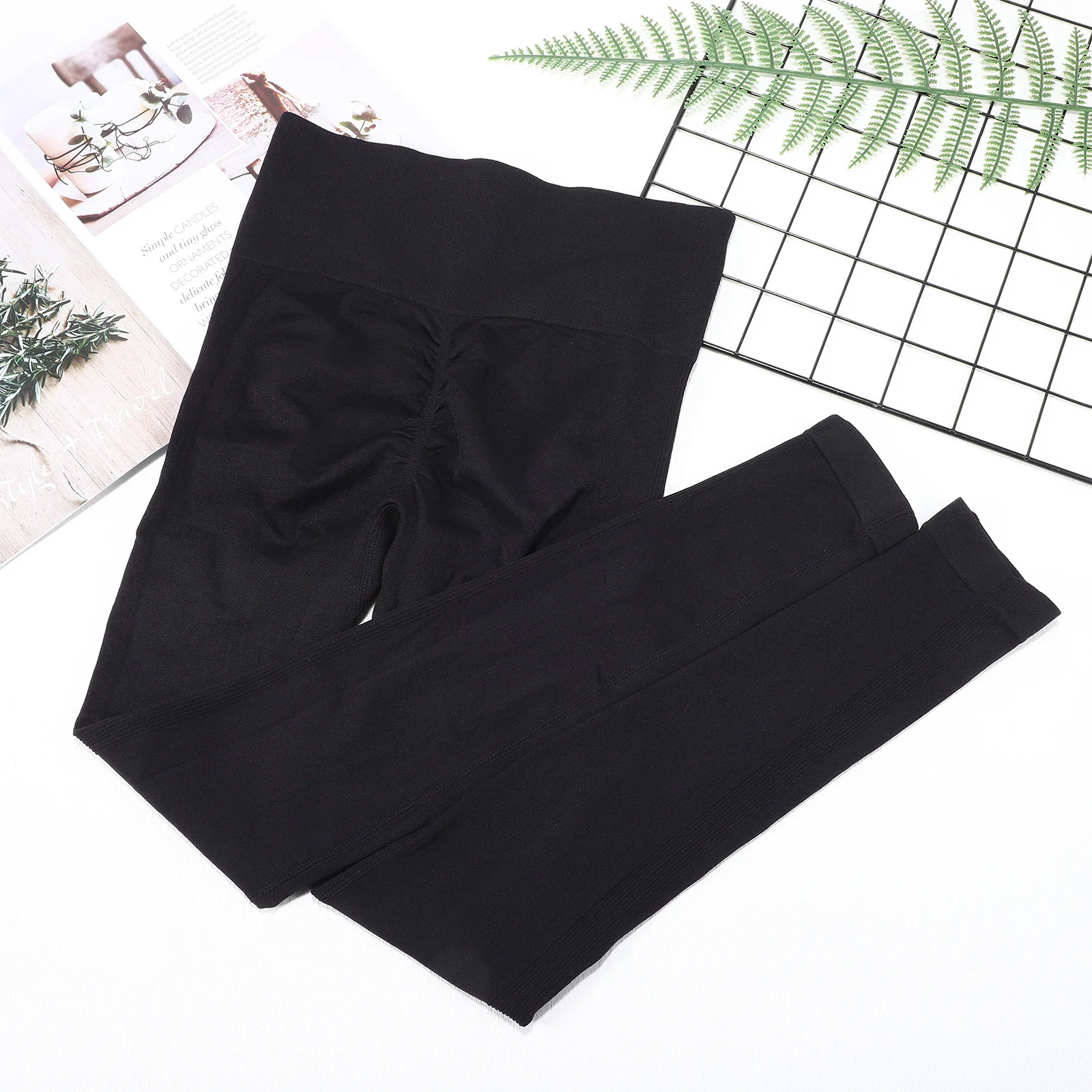 

High Waisted Yoga Pants Solid Color Tight Fit Women Workout Fitness Leggings Gym Sports Tights Yoga Pants Sports Tights