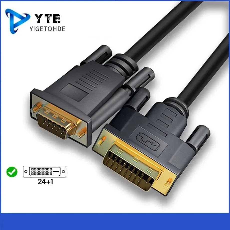 

4K 1080P Dvi to VGA Cable Adapter DVI 24+1 Video Audio Synchronization DVI to VGA for Laptop Computer Monitor TV Box VGA Cable