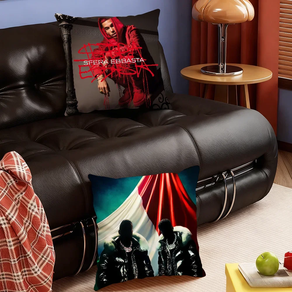 Rapper S-Sfera Ebbasta Singer cushion cover Soft Smooth Pillow Case Hidden Zipper Washable Decorative Couch Office Gift
