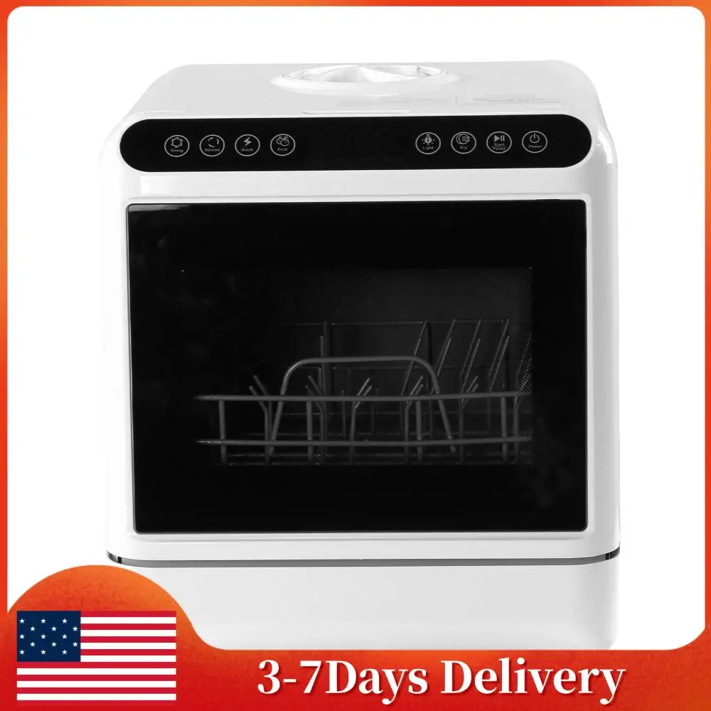 

Портативная посудомоечная машина с встроенным резервуаром для воды на 6 л, автоматическая, 360° ° Двойная функция распыления и высокотемпературной сушки воздухом для квартир