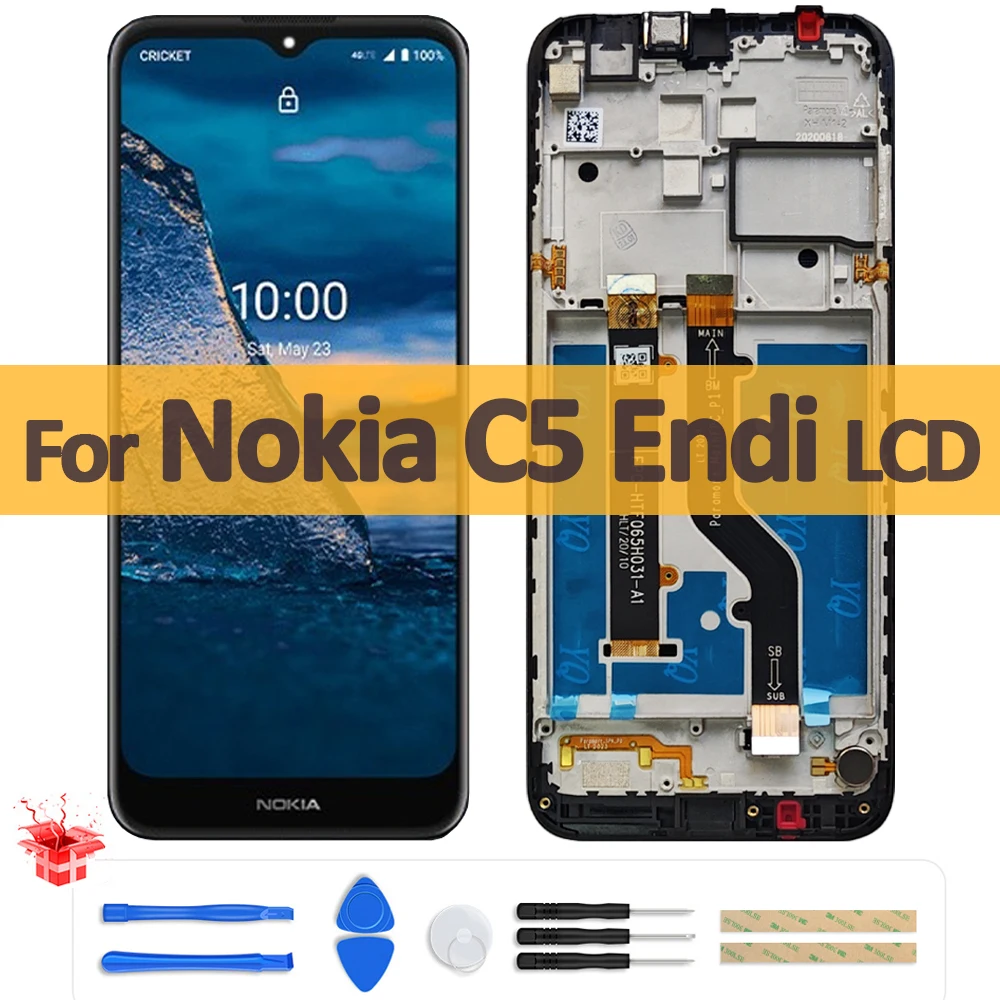 nokia-c5用のオリジナルlcdタッチスクリーン652インチスペアパーツフレーム付き