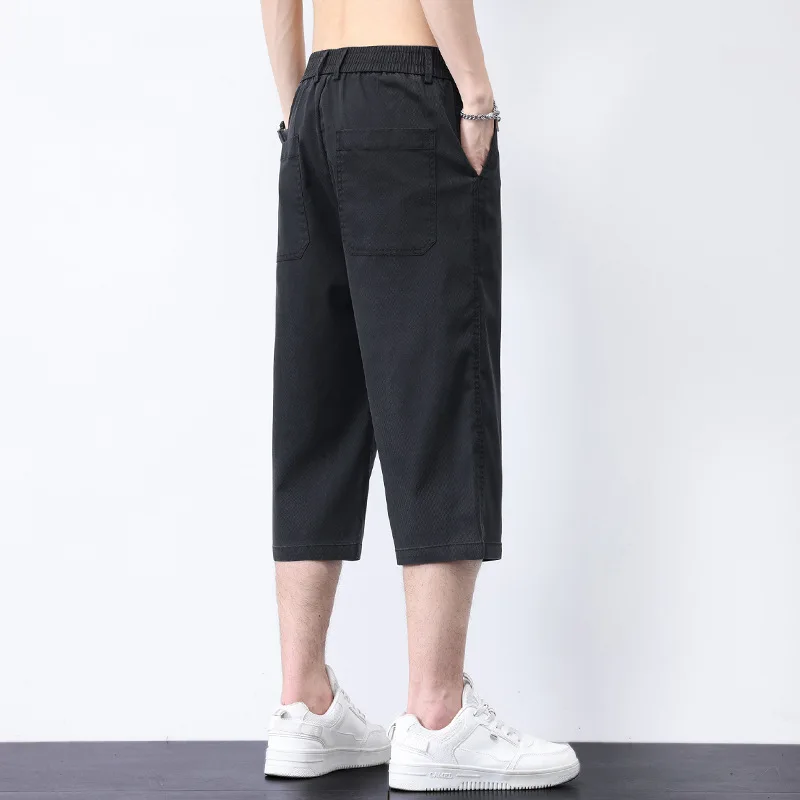 فضفاض مستقيم الساق 7 نقاط سراويل تقليدية الرجال ايوسل كل شيء اقتصاص السراويل الكبار شهم الراحة فضفاضة المتقدمة الراقية