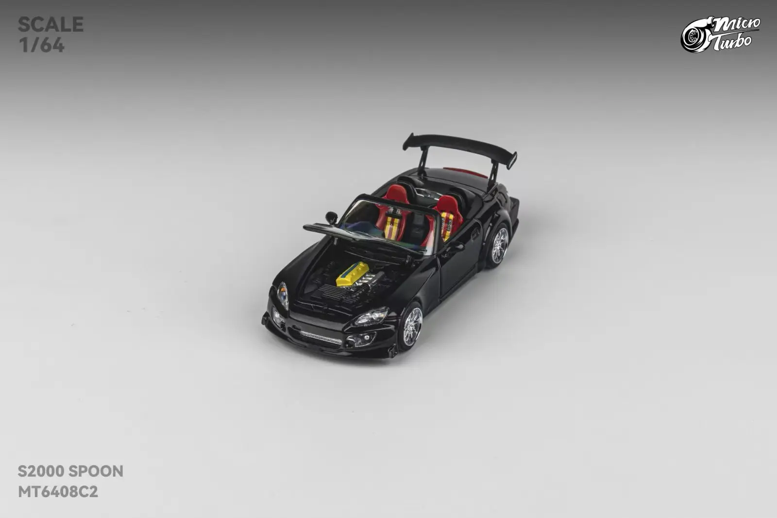 MicroTurbo MT 1:64 S2000 Spoon Metallic Black Model car