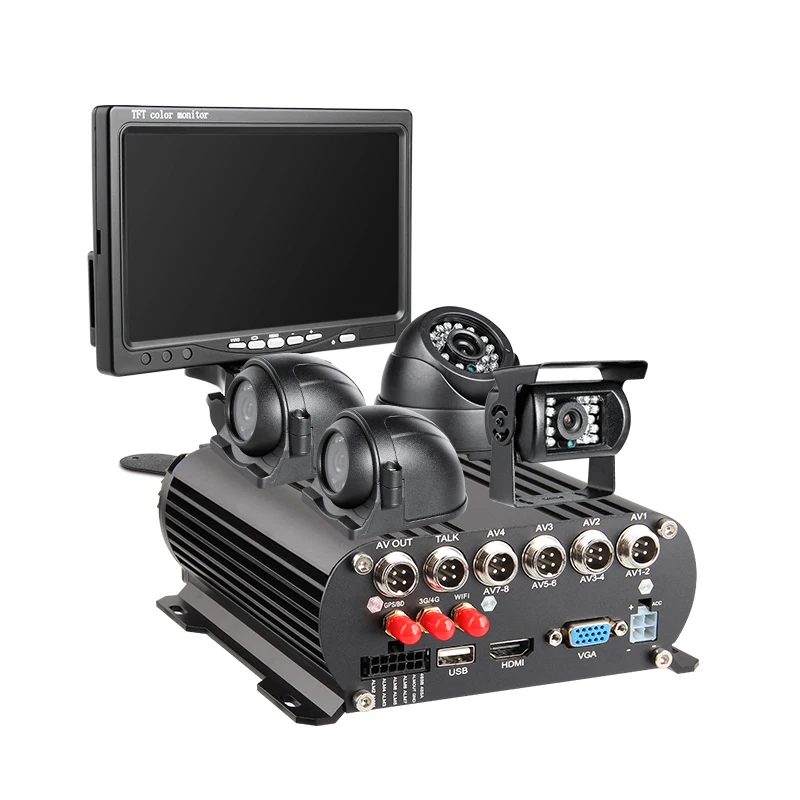 

GISION 4-канальный автомобильный видеорегистратор 1080P с 4G, Wi-Fi, GPS, AHD, HDD, мобильная система видеорегистрации