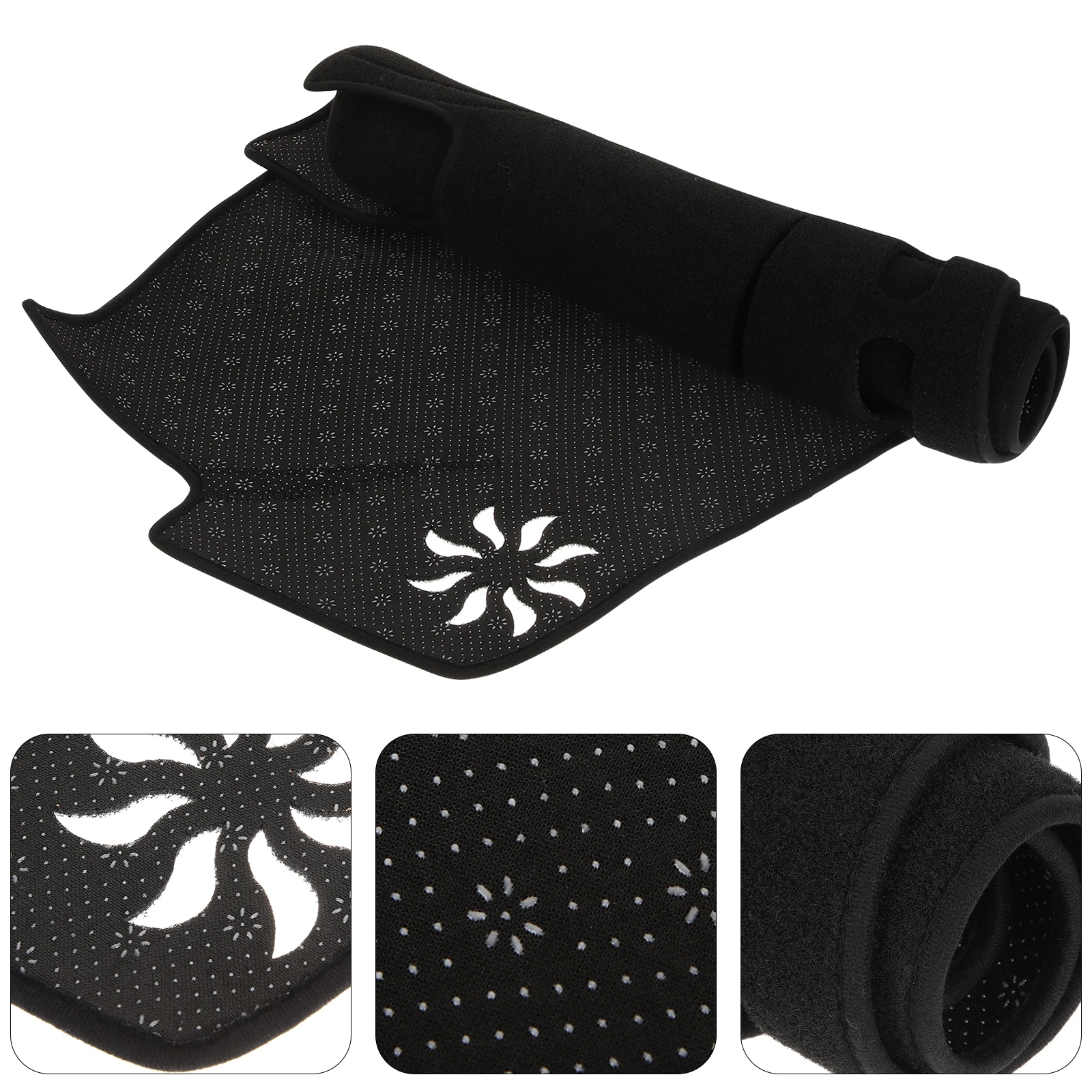 

Противоскользящий коврик для салона автомобиля с вентиляционными отверстиями, защитная накладка на приборную панель для левого руля, прочный полиэстер