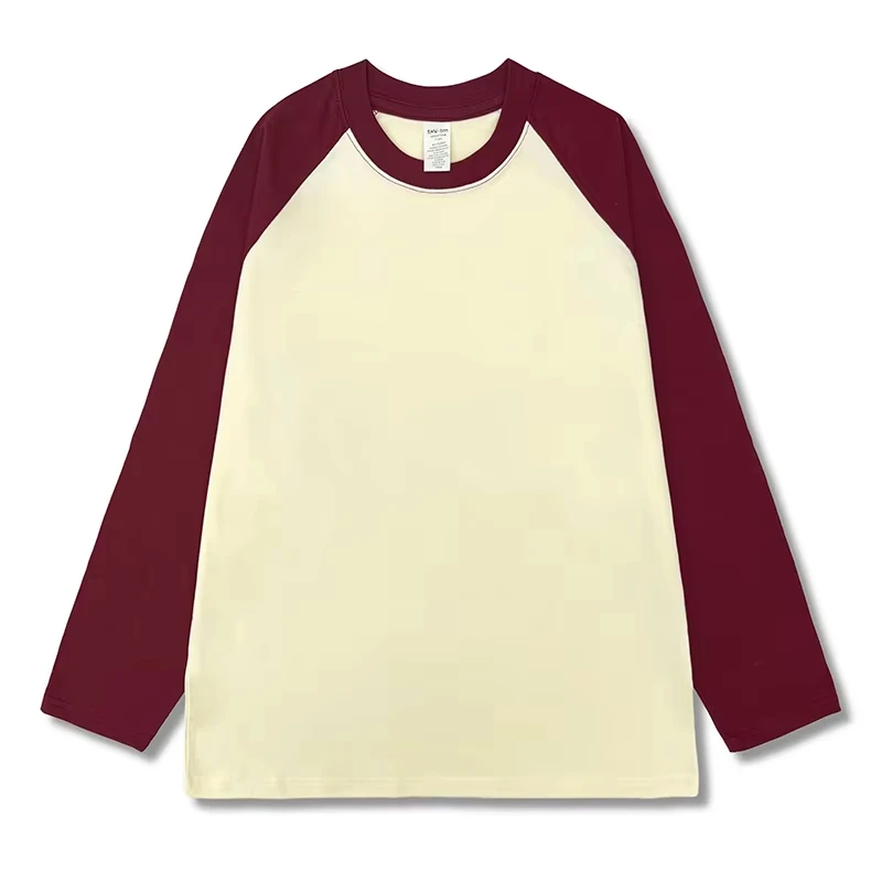 2026 Damen Locker Sitzende Langarm-T-Shirts Herbst Winter Mode O-Ausschnitt T-Shirt Patchwork Lässige Oberteile Herrenbekleidung – Detail 7