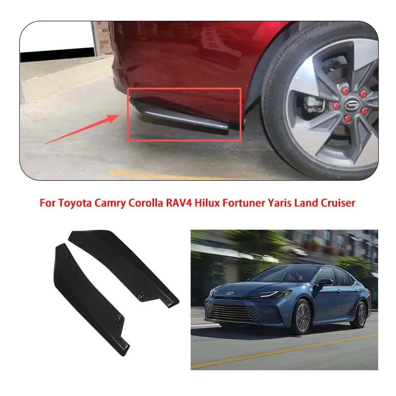 Pair For Toyota Car Front Rear Bumper Lip Splitter Scratch Protector 44.5cm Winglets Side Skirt Extension
