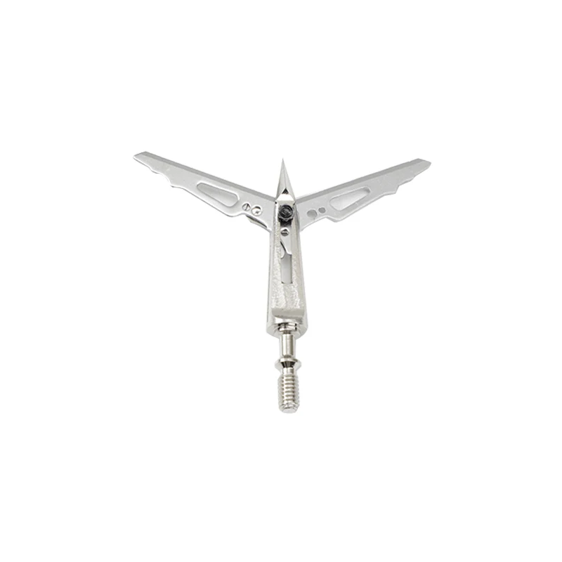 ปลายหัวลูกศรล่าสัตว์6/12ชิ้นอุปกรณ์เสริมลูกธนู2ใบมีดหัวกว้างทำจากสเตนเลสปัตเตอเลี่ยนตัดผม