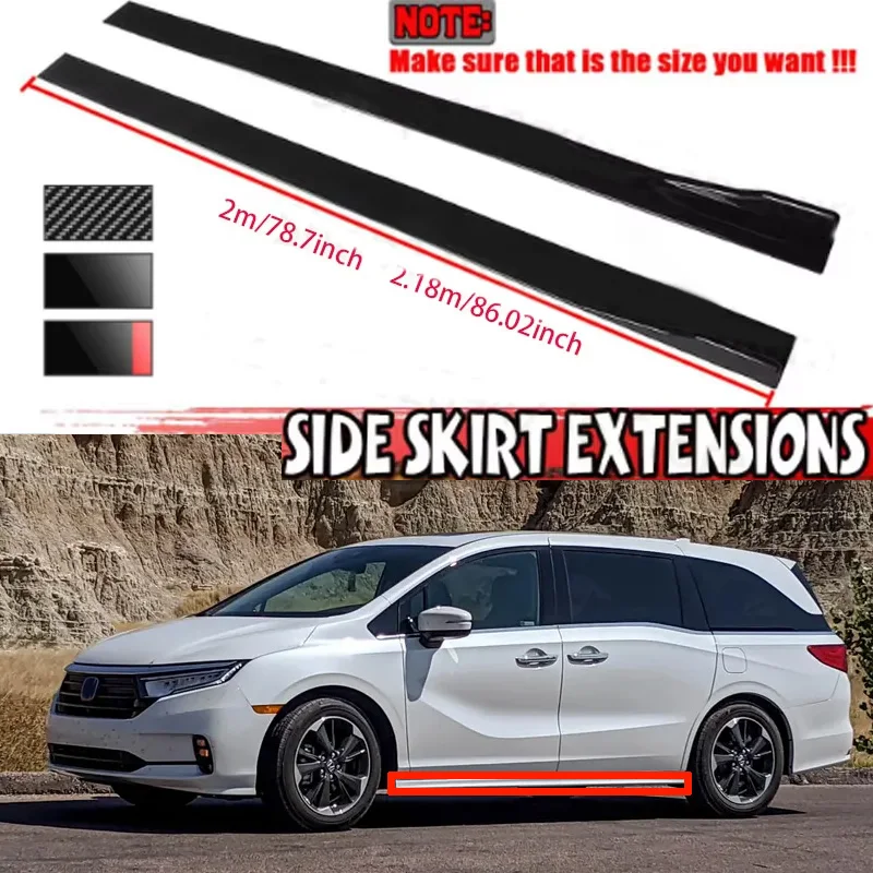 

Universal Side Skirt Extension Rocker Plate 8PCS 2m/2.18m Lip Separator Bumper For BMW Mercedes-Benz Toyota Audi Nissan Honda
