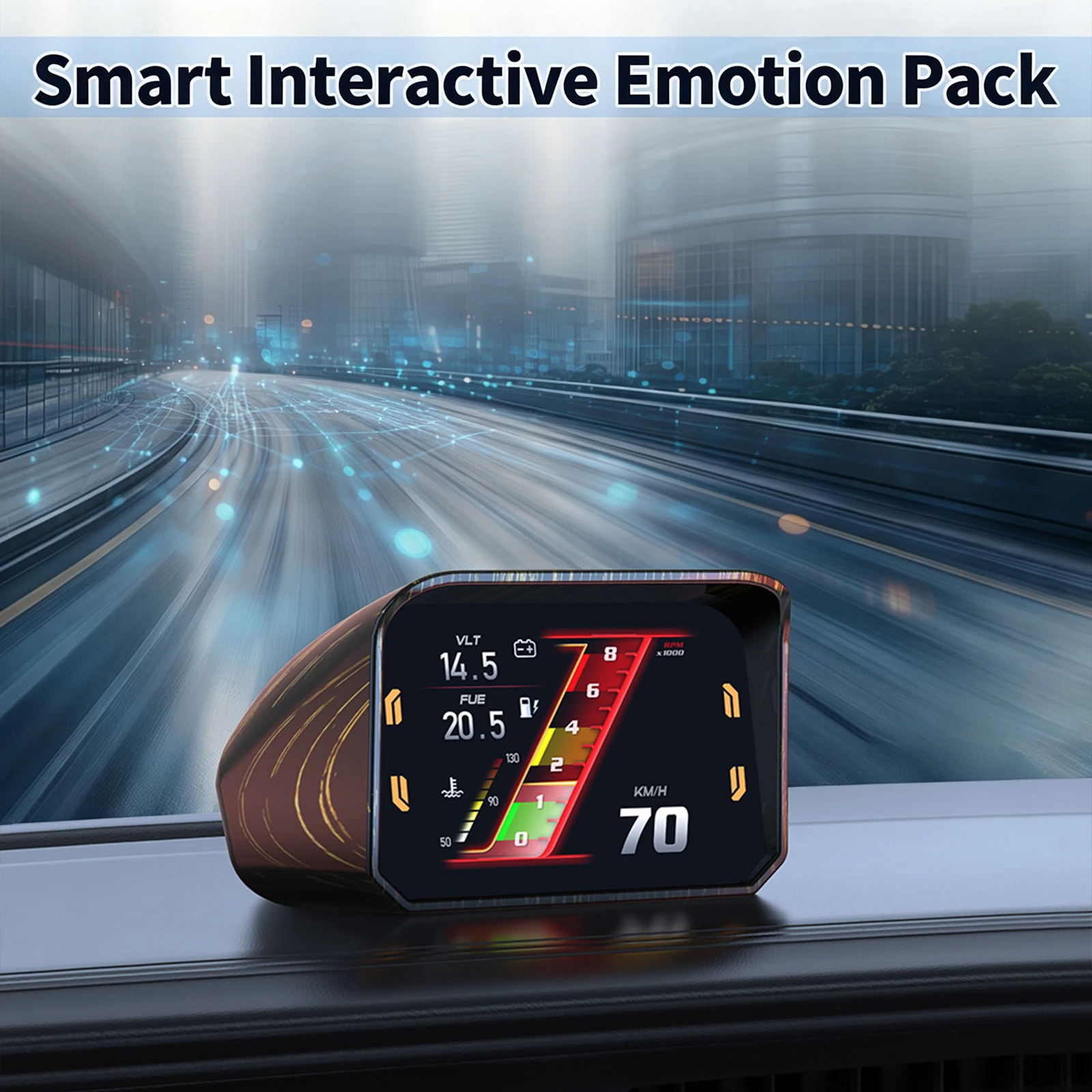 P30 Car OBD Speed Gauge Head Up Display OBD2 Tachometer Mileage Turbo Pressure Temperature On-Board Computer Auto Accessories