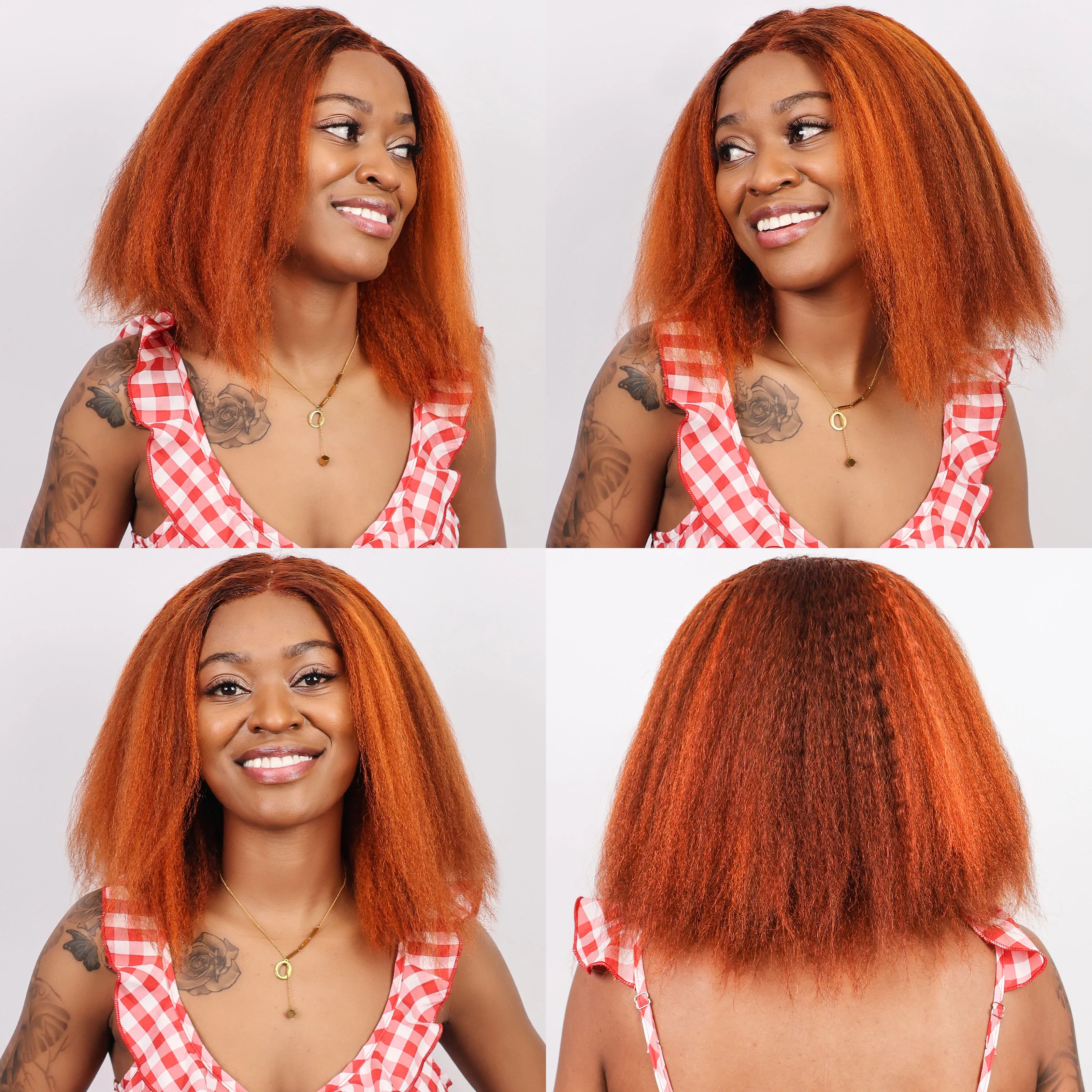 縮毛矯正ストレート4/350ハイライトショートボブウィッグ人毛13x4レースブラウンジンジャー人毛ウィッグ200密度カラーレースフロントウィッグ