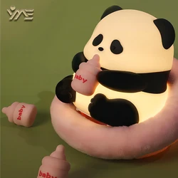 Lámpara de Panda para niños, luz nocturna para dormitorio, regalo para bebé, decoración de habitación, mesita de noche, Mini luz LED RGB, Sensor de luz de humor