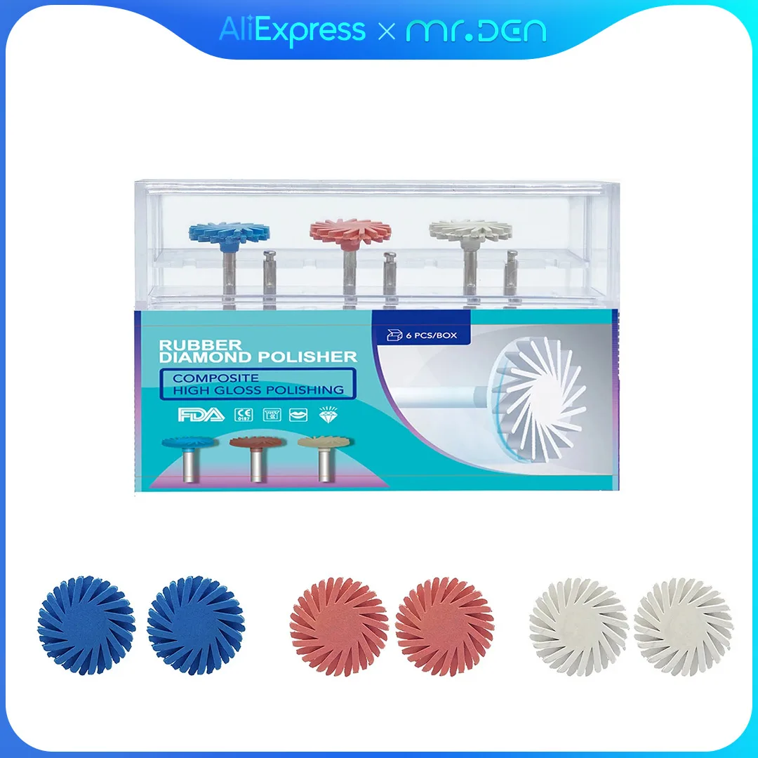 1set 6pcs Dental Self-glazing Polishing Discs Polishing Cyclone Wheels for Dental Handpieces Grinding and Polishing Wheels