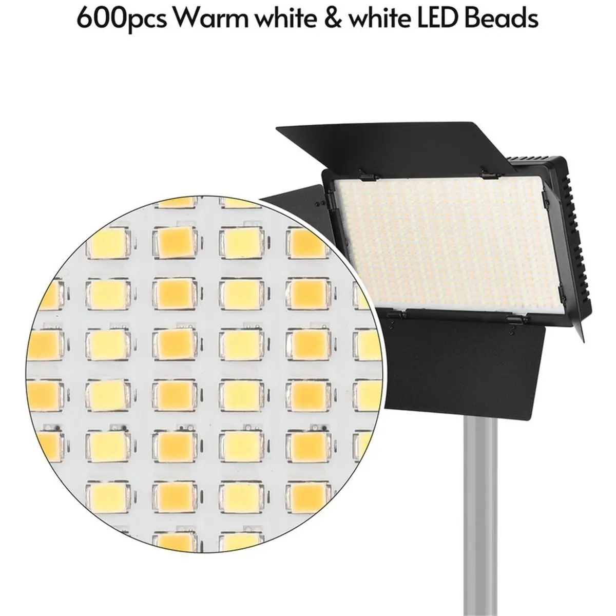 update-led-600-led-3200-5600k-video-light-photography-light-panel-ball-head-for-photography-studio-us-plug