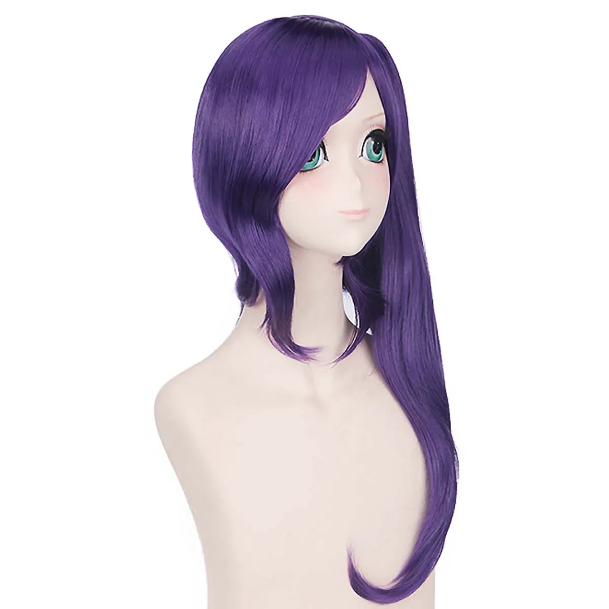Women Anime GINTAMA Cosplay Terakado Tsu Purple Curly Wig