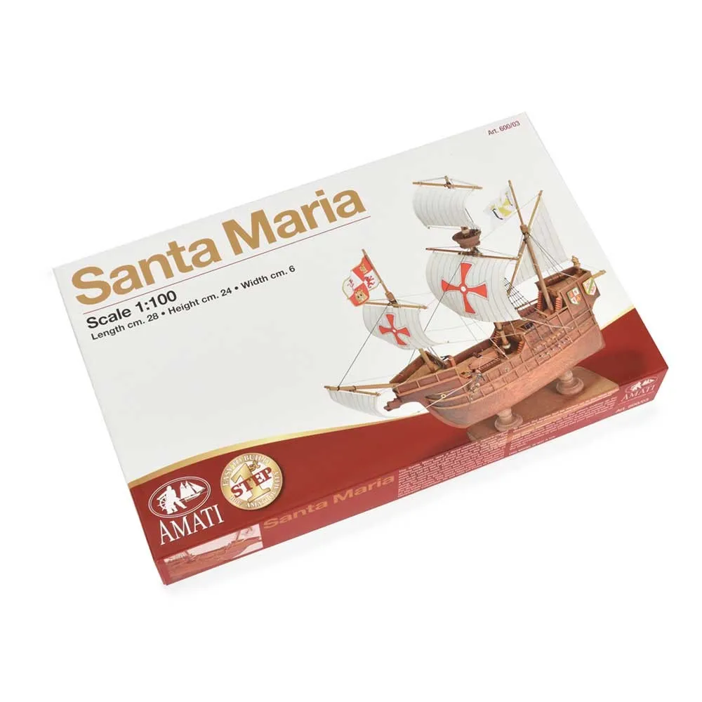 1/100 Santa Maria Ancient Sailing Ship Model DIY Hand-assembled Kit Wooden Ship Model Kit Toy Decoration Ornaments Collection