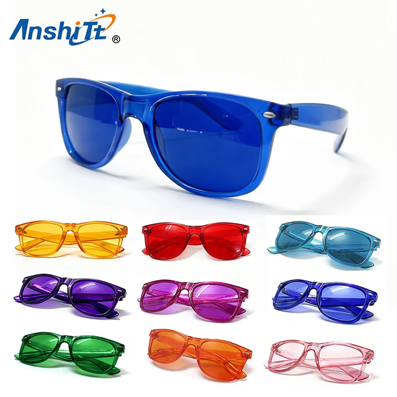 

Различные красочные многоцветные солнцезащитные очки с терапией и настроением, великолепные легкие расслабляющие очки для лечения чакр для женщин и мужчин, цветные солнцезащитные очки