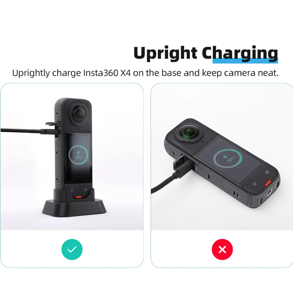 Sunnylife For Insta360 X4 Silicone Desktop Base Accessories Sports Camera Vertical Non-Slip Stand Protective Base