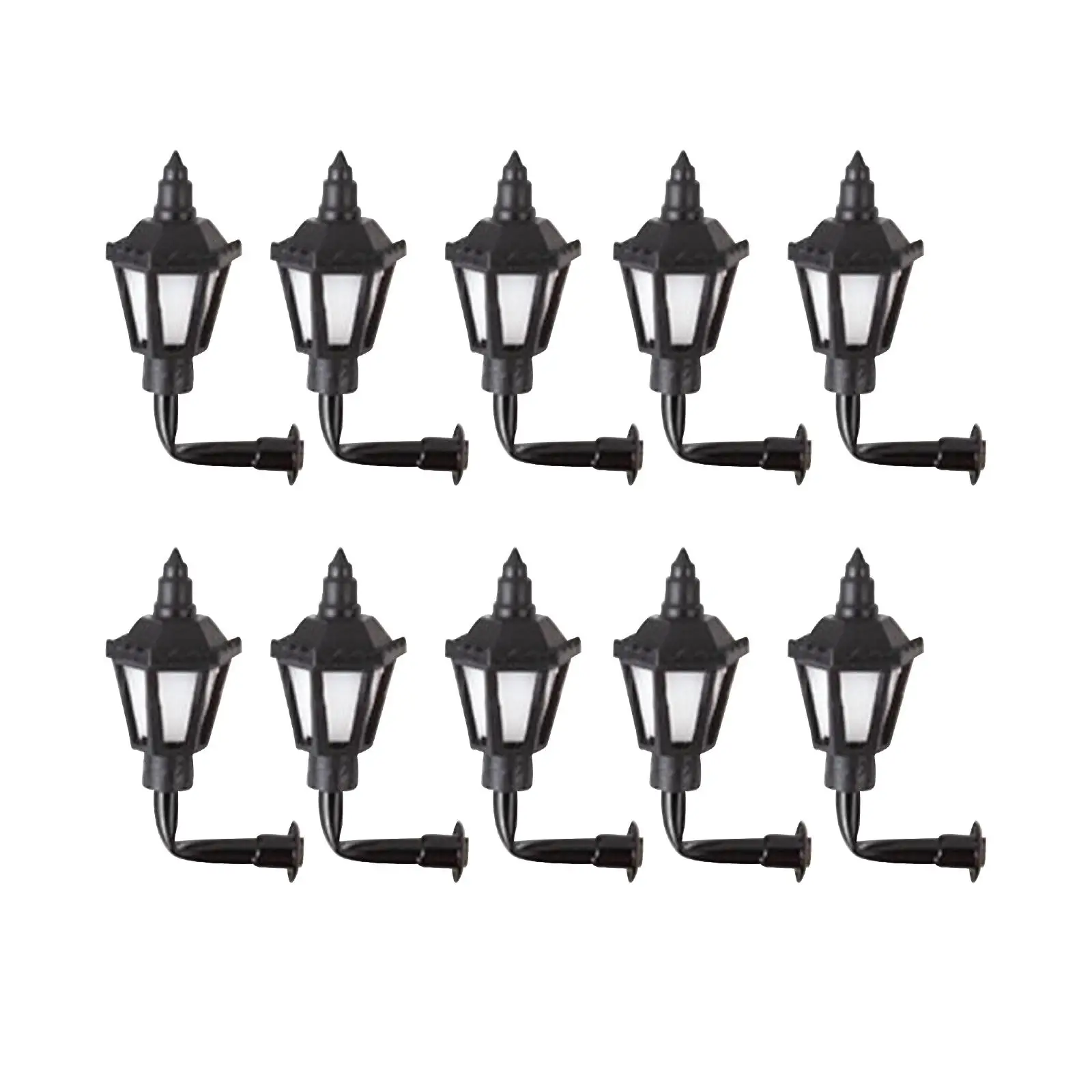 Mini lampadaire l'inventaire, modèle de lampes de chemin de fer, accessoire de jouet, 1:87, 10 pièces