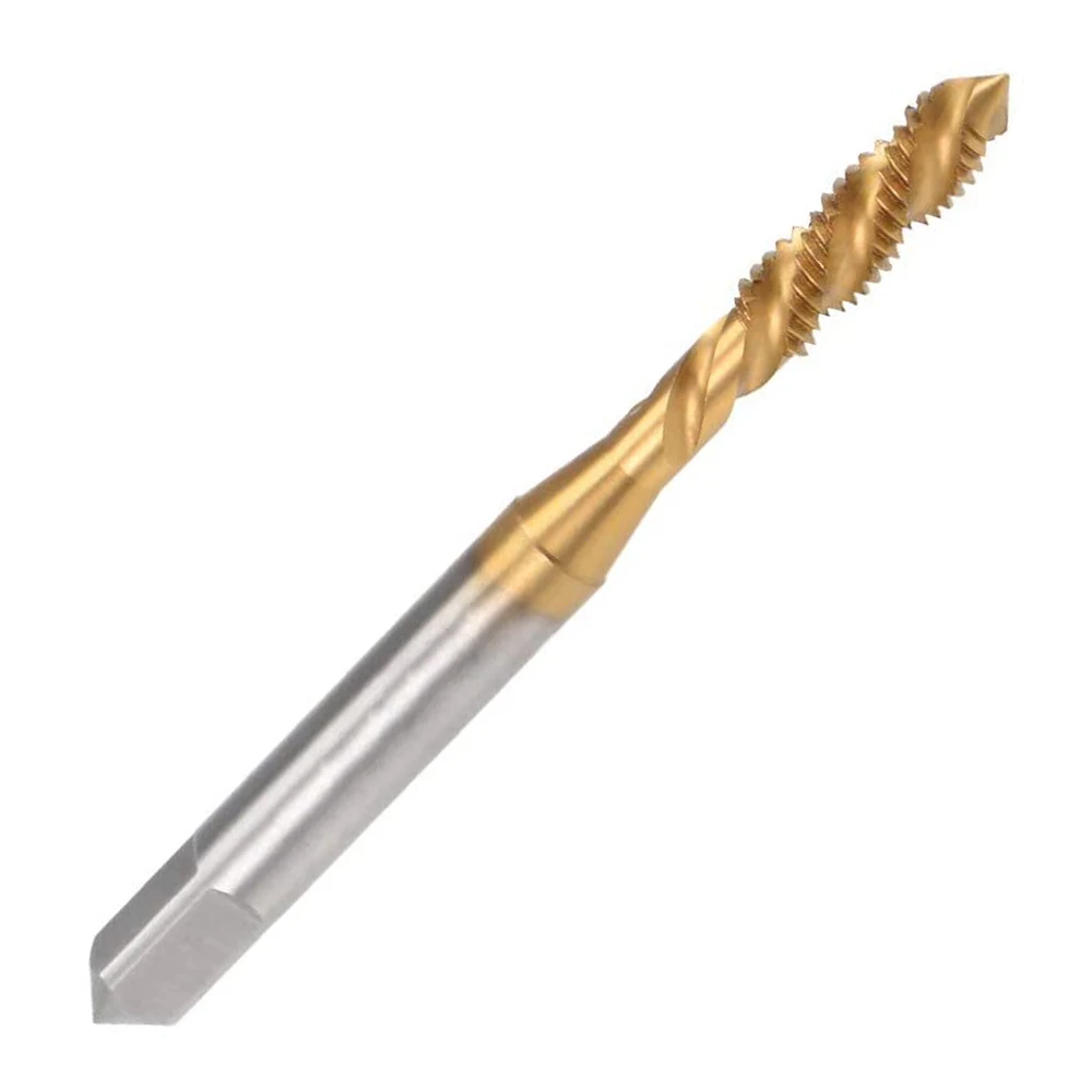 HUAZHICHUN 1PC 0×1.5，12x1.75，0#-1#，2#-3#，4#-6#， 8-32，10.24-32，12-24.28 M35 Titanium Plating Screw Tip Tap For Stainless steel