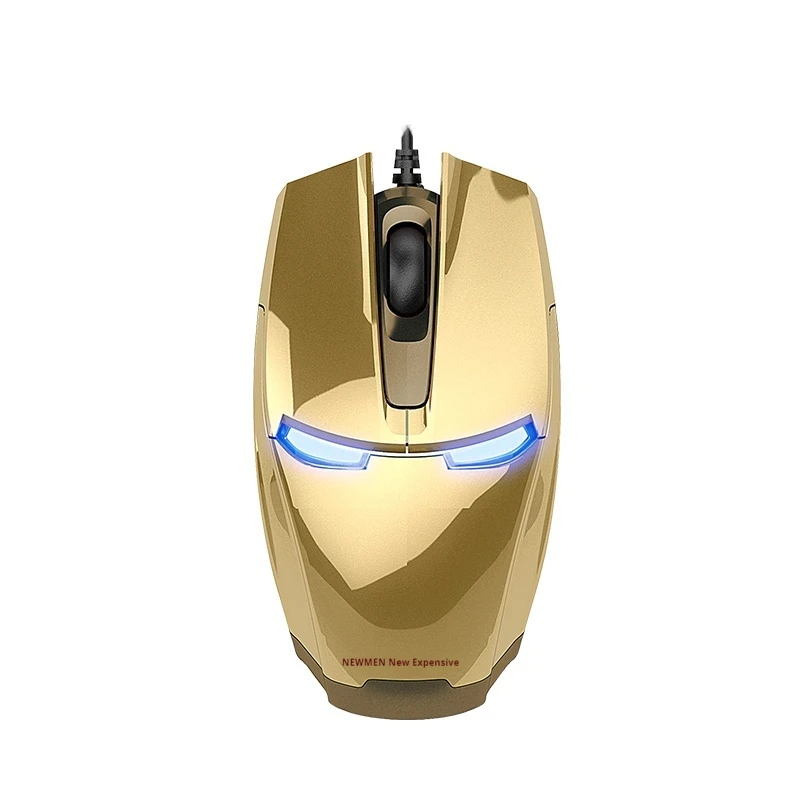 Superhero Tony Mouse Wired Office Laptop Gaming Professional Esports Peripheral Metal Material Iron Man Mouse Celeste Battlefiel