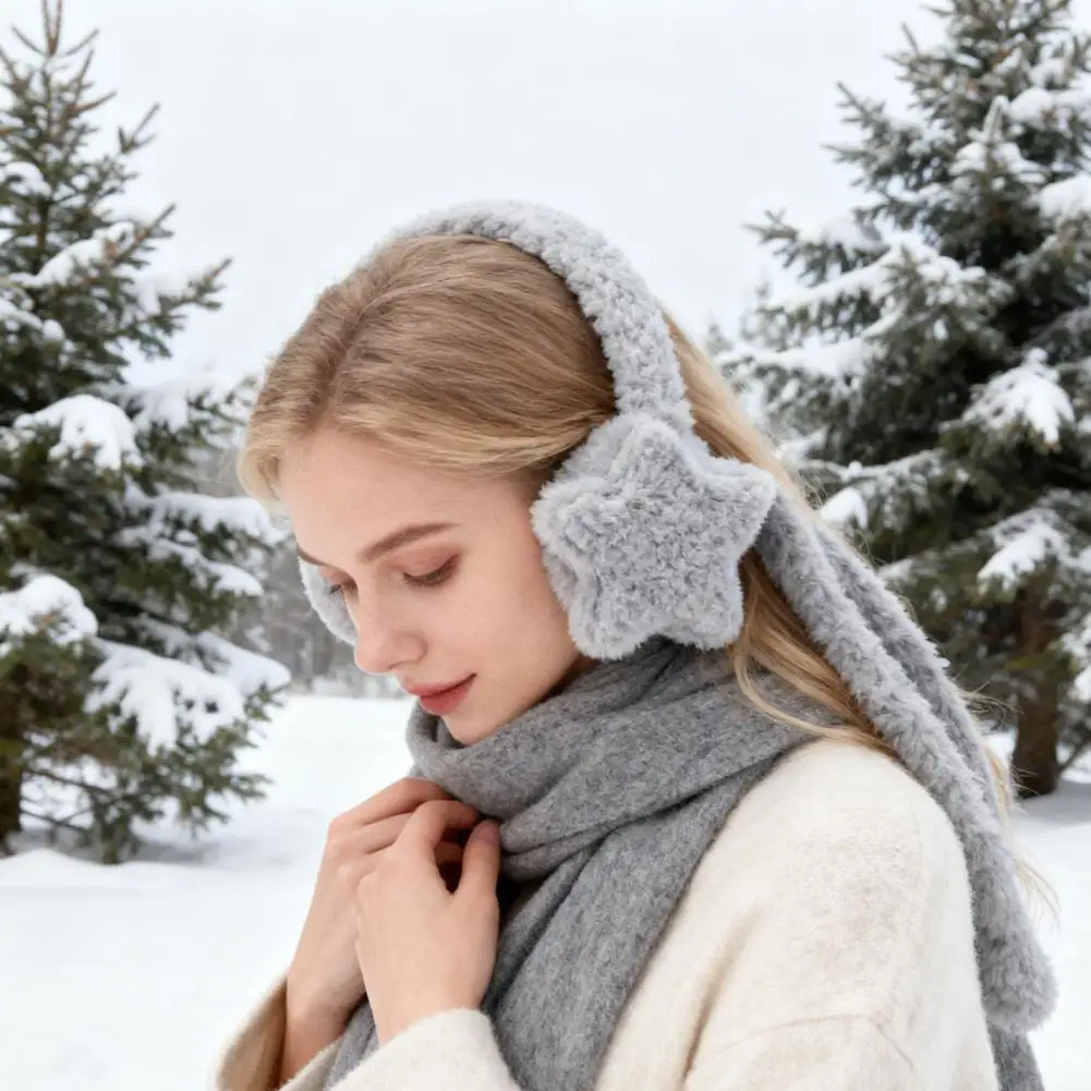 ที่ปิดหูแบบนุ่มรูปดาว สำหรับฤดูหนาว ให้ความอบอุ่น แฟชั่นสำหรับผู้หญิงและผู้ชาย ป้องกันความหนาวเย็นกลางแจ้ง
