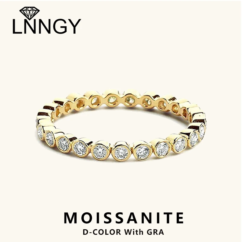 

Сертифицированное Lnngy кольцо GRA 3 мм с муассанитом вечности Anillo Plata, кольца из стерлингового серебра 925 пробы для женщин, свадебные украшения, подарок