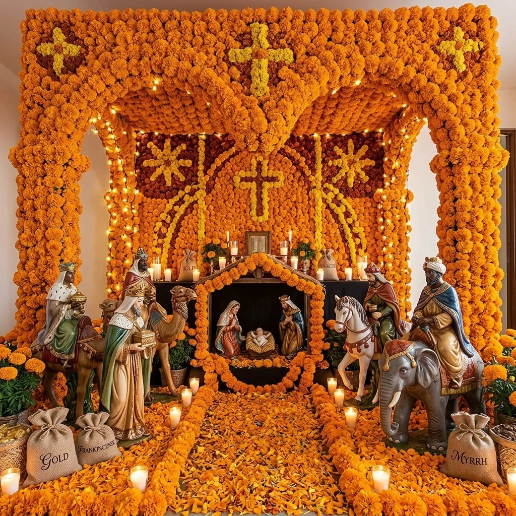 10–100 Stück künstliche Ringelblumenköpfe mit Stielen, Altardekorationen zum Tag der Toten, DIY-Girlande, Kranz, mexikanische Partydekoration – Detail 2