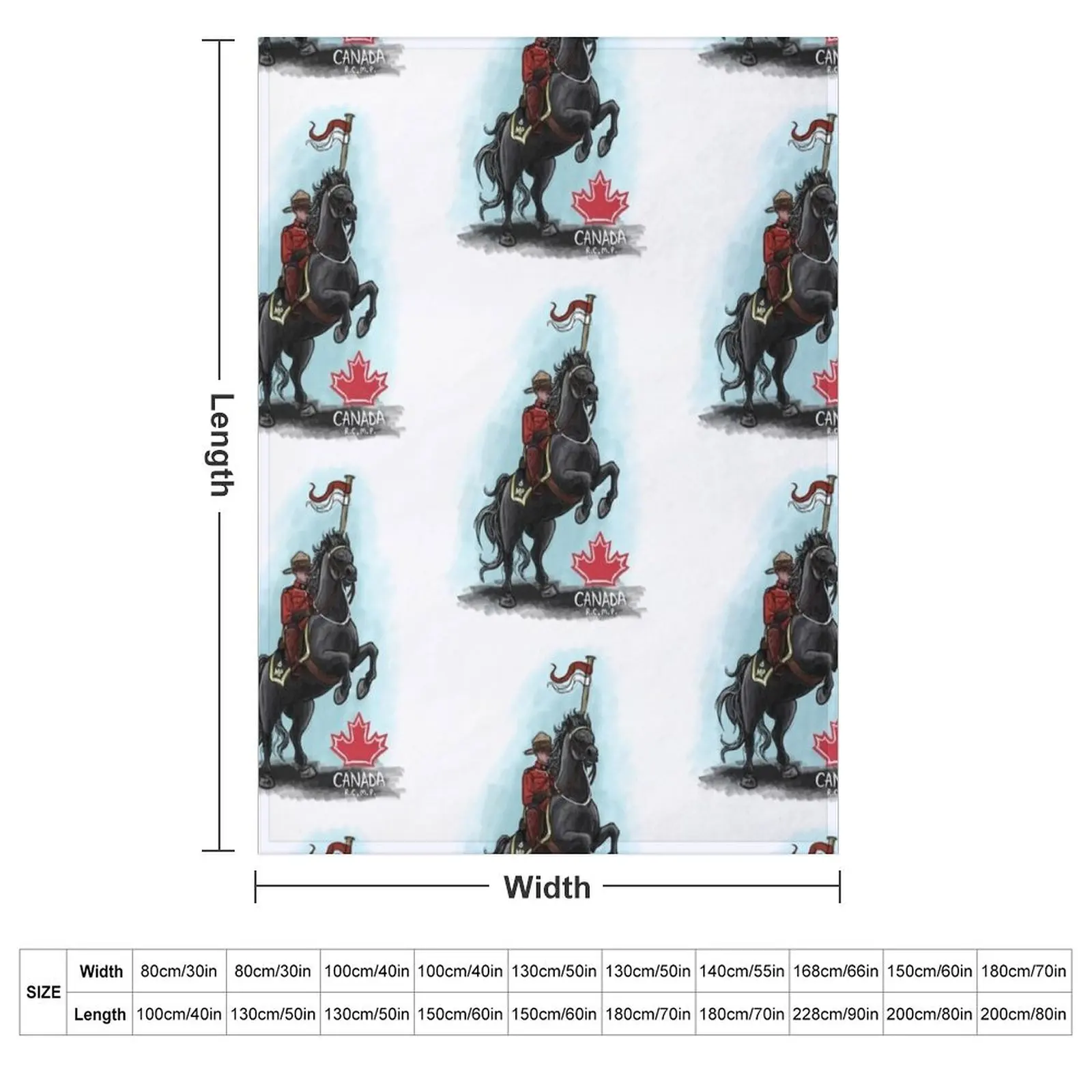Royal Canadian Mounted Police (R.C.M.P) Throw Blanket Thermal Hairy Flannel Fabric Luxury Brand Cute Plaid Blankets