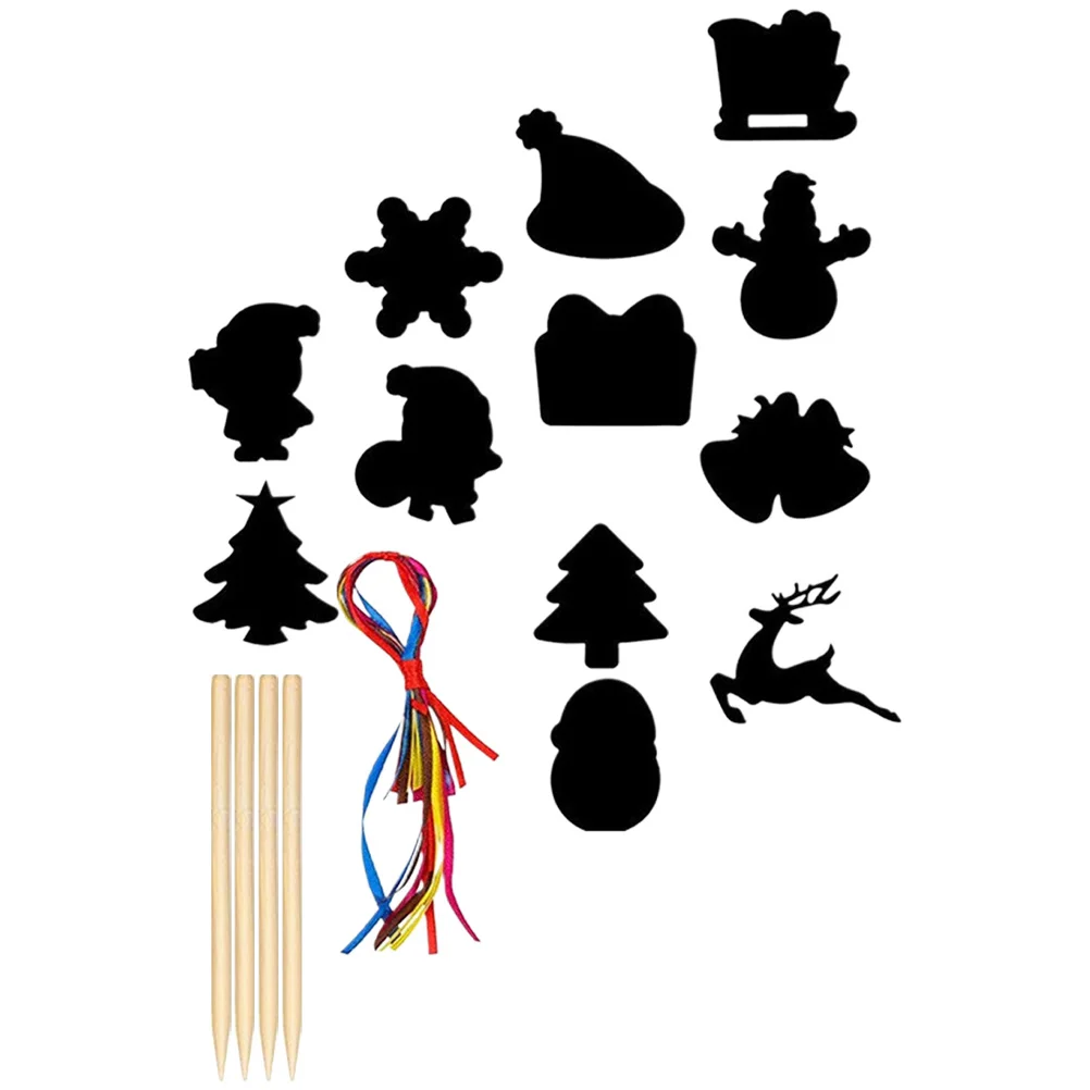 1 مجموعة عيد الميلاد خدش ورقة الفن ورقة احتفالية DIY الحرفية للأطفال عطلة الديكور متعة عيد الميلاد كشط تجربة اللعب