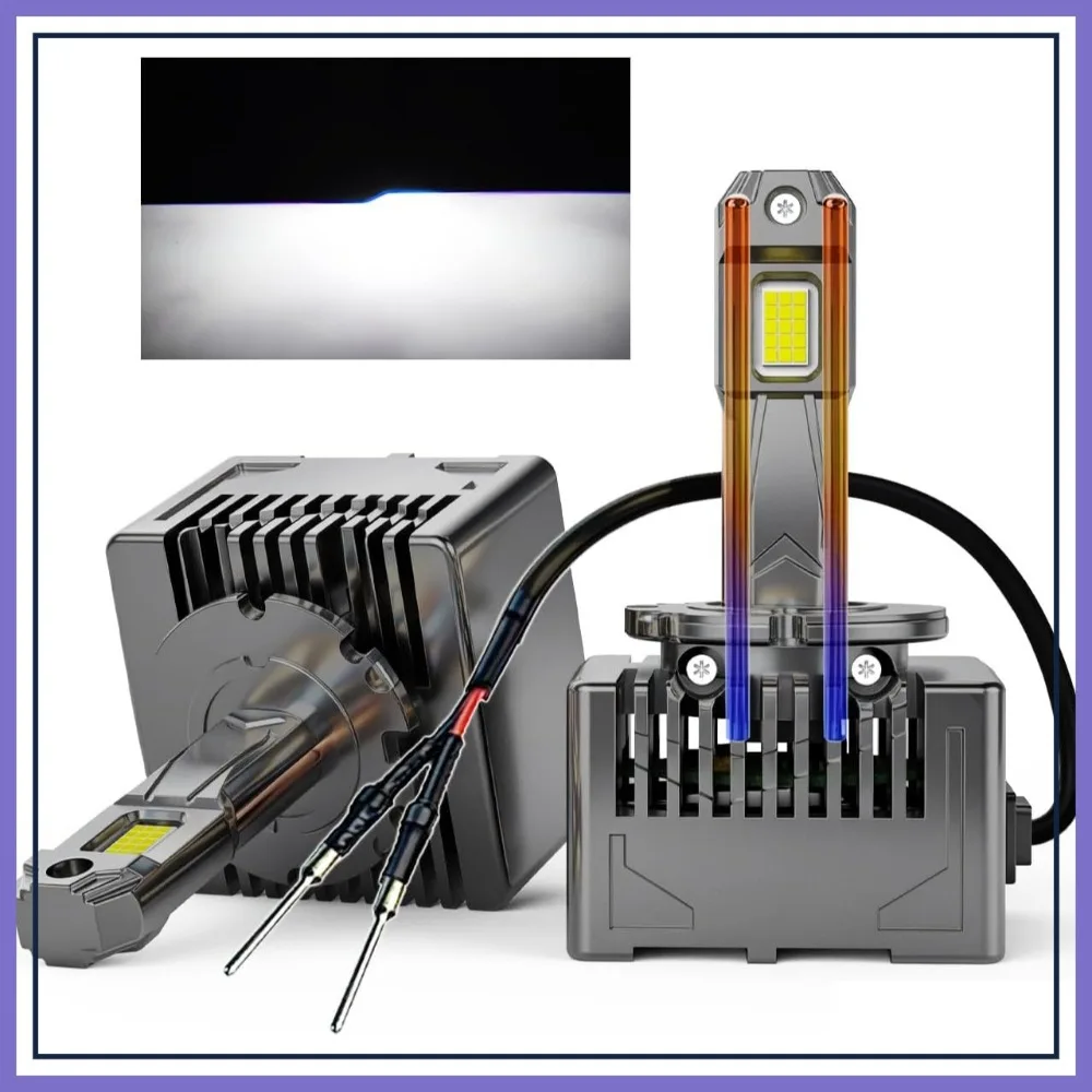

D2H LED Bulbs 110W 40000Lm Super Bright 6500K Cool White No Ballast Required Built-in Fan & Copper Tubes for Fog Lamp