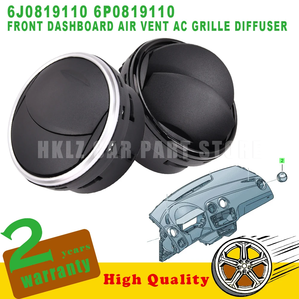 OEM 6J0819110 6P0819110 New For Seat Ibiza Mk4 Front Dashboard Air Vent AC Grille Diffuser Surround Black/Silver car accessories