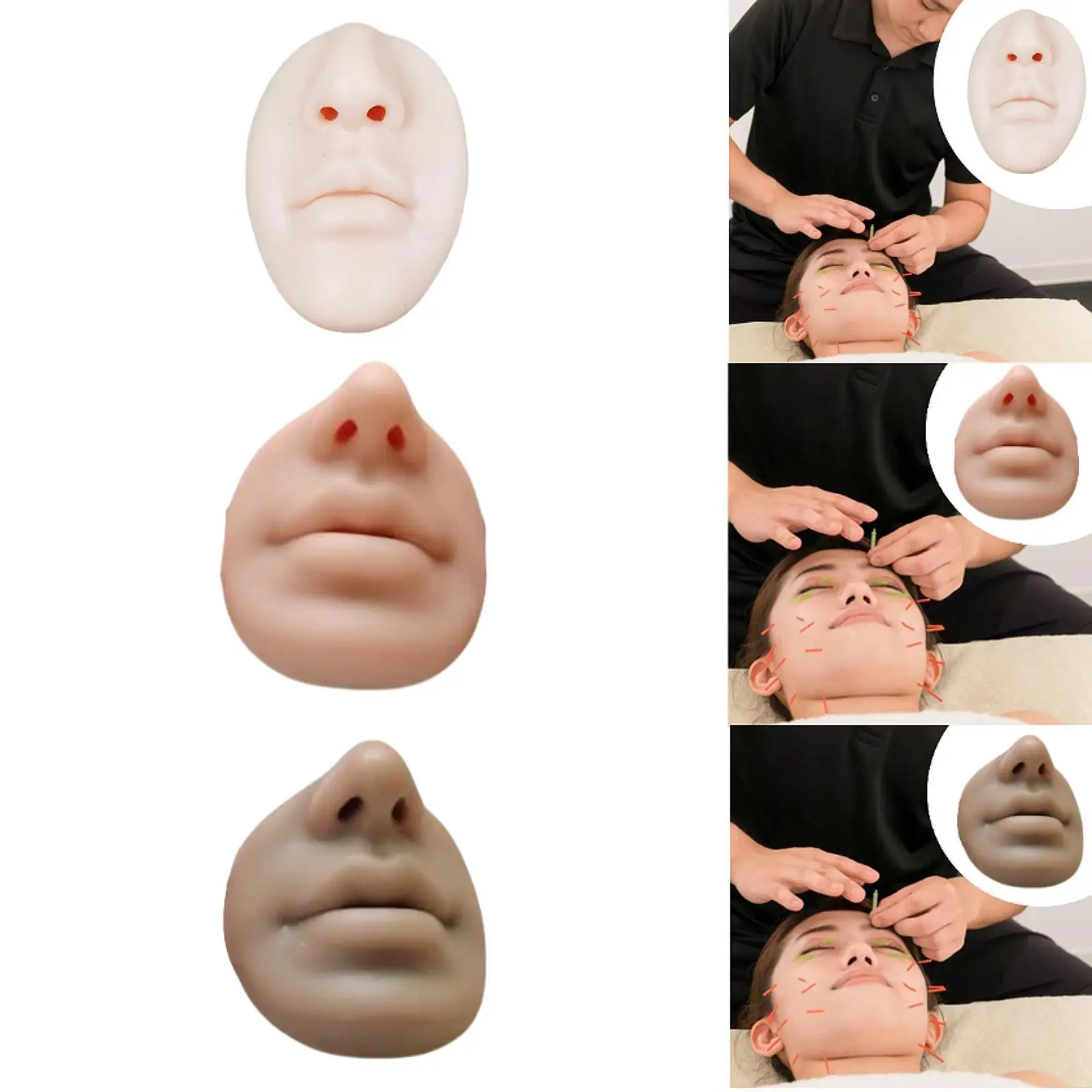 ซิลิโคนจมูกปากรุ่นปากรุ่นการศึกษาแต่งหน้าเจาะฝึกผิว